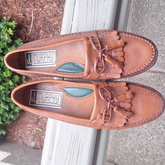Vintage J. Murphy Brown Leather Kiltie Loafers Mens Size 10 N Preppy - Picture 2 of 8